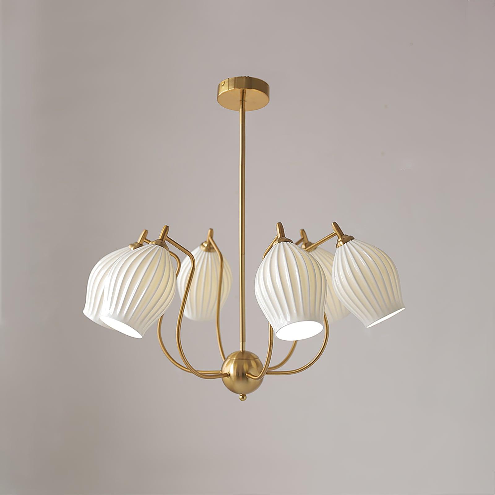 Lustra Keramik-Lüster Rippen Struktur Glas Elegant-Letslighting