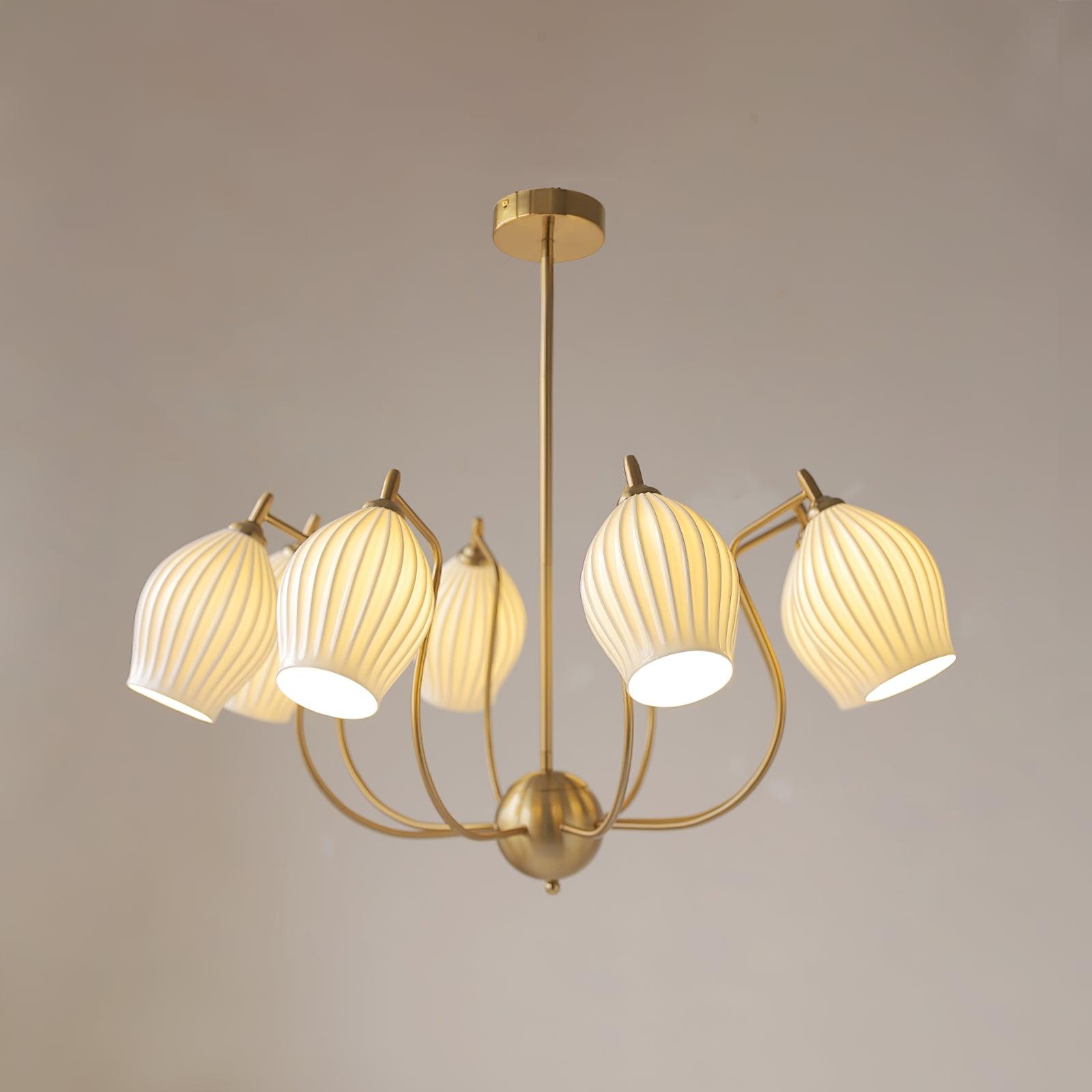 Lustra Keramik-Lüster Rippen Struktur Glas Elegant-Letslighting