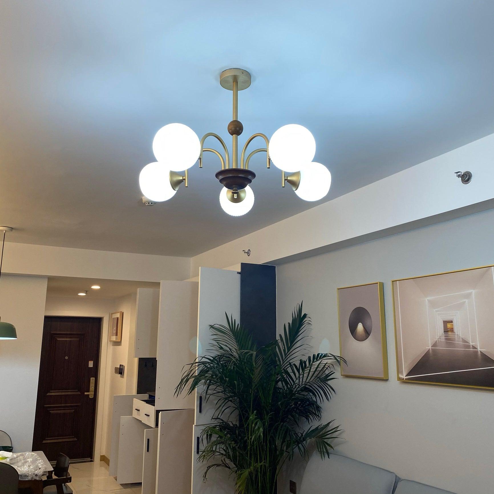 Lustra Kronleuchter Skulptural Glas Rippen mit Eisen-Letslighting