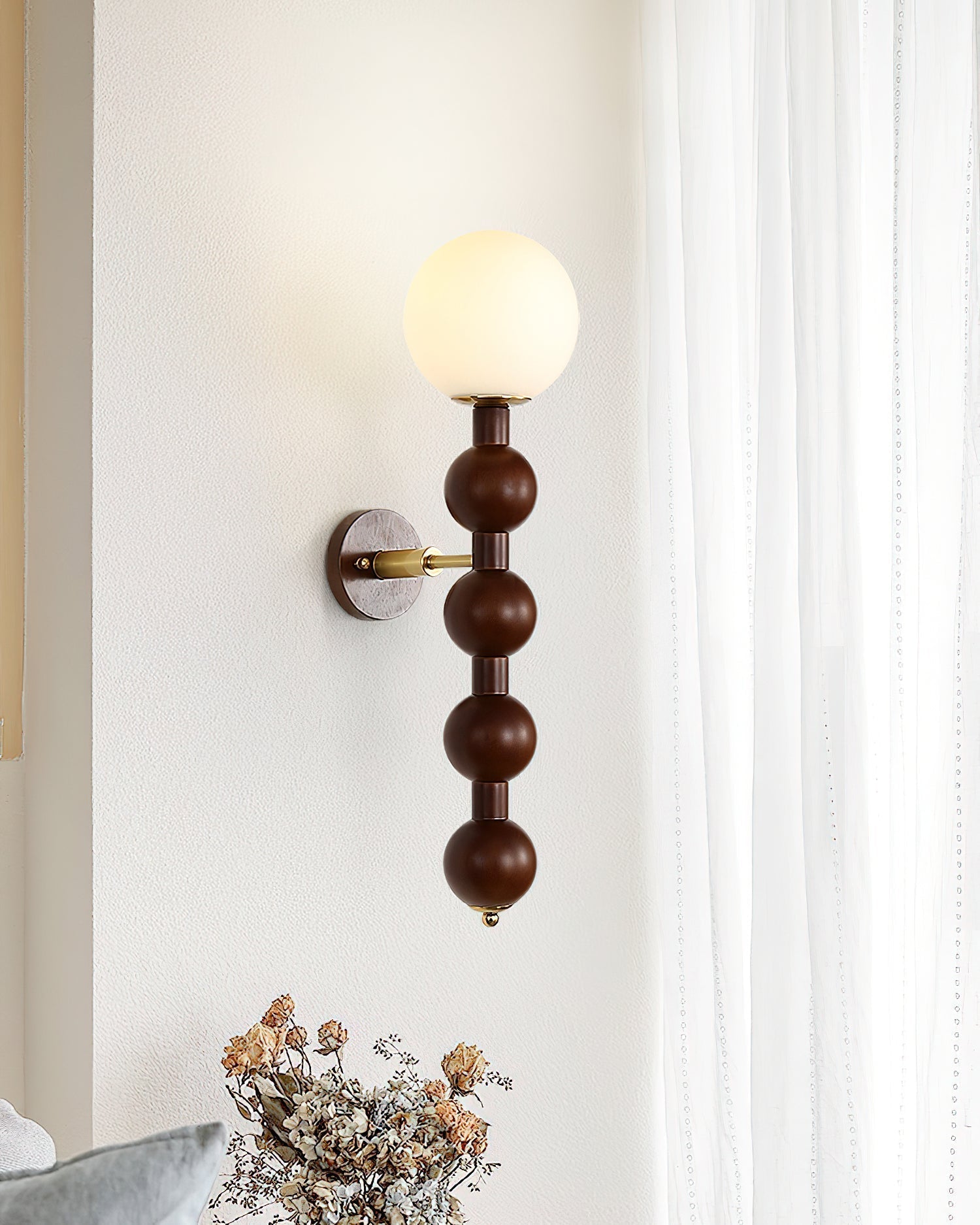 Wall Lamp Gourd in Metal Wood and Glass Modern Style - Letslighting