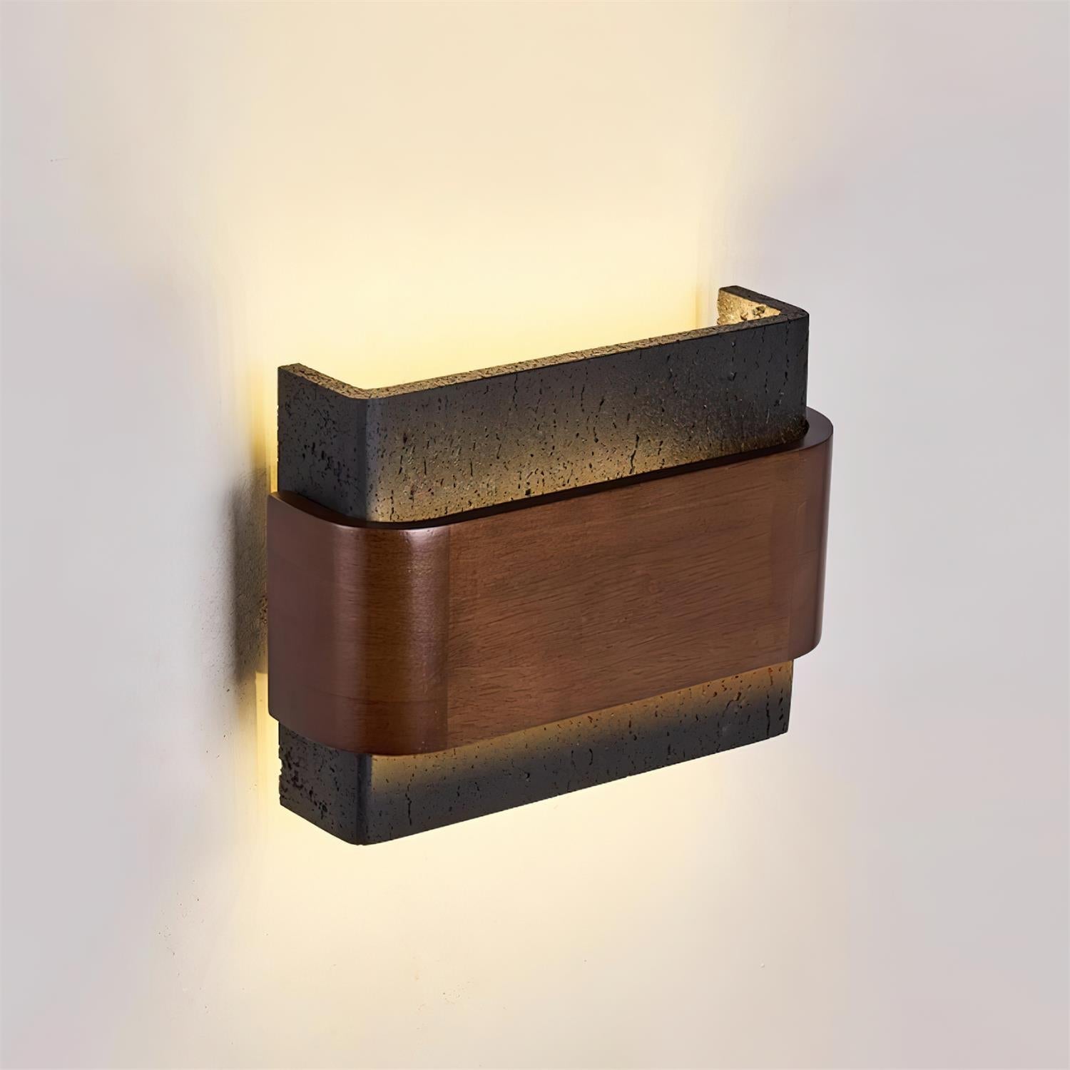 Ritta Travertine Wall Lamp Wood-finish Arc - Letslighting