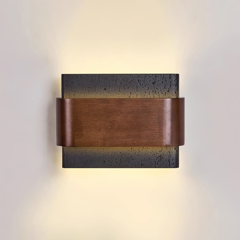 Ritta Travertine Wall Lamp Wood-finish Arc - Letslighting