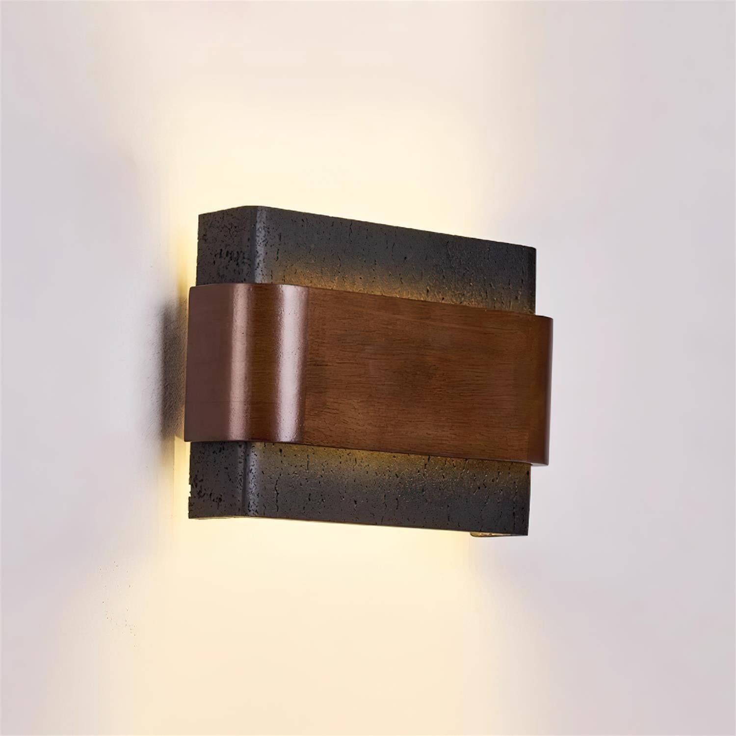 Ritta Travertine Wall Lamp Wood-finish Arc - Letslighting