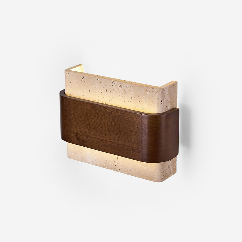 Ritta Travertine Wall Lamp Wood-finish Arc - Letslighting