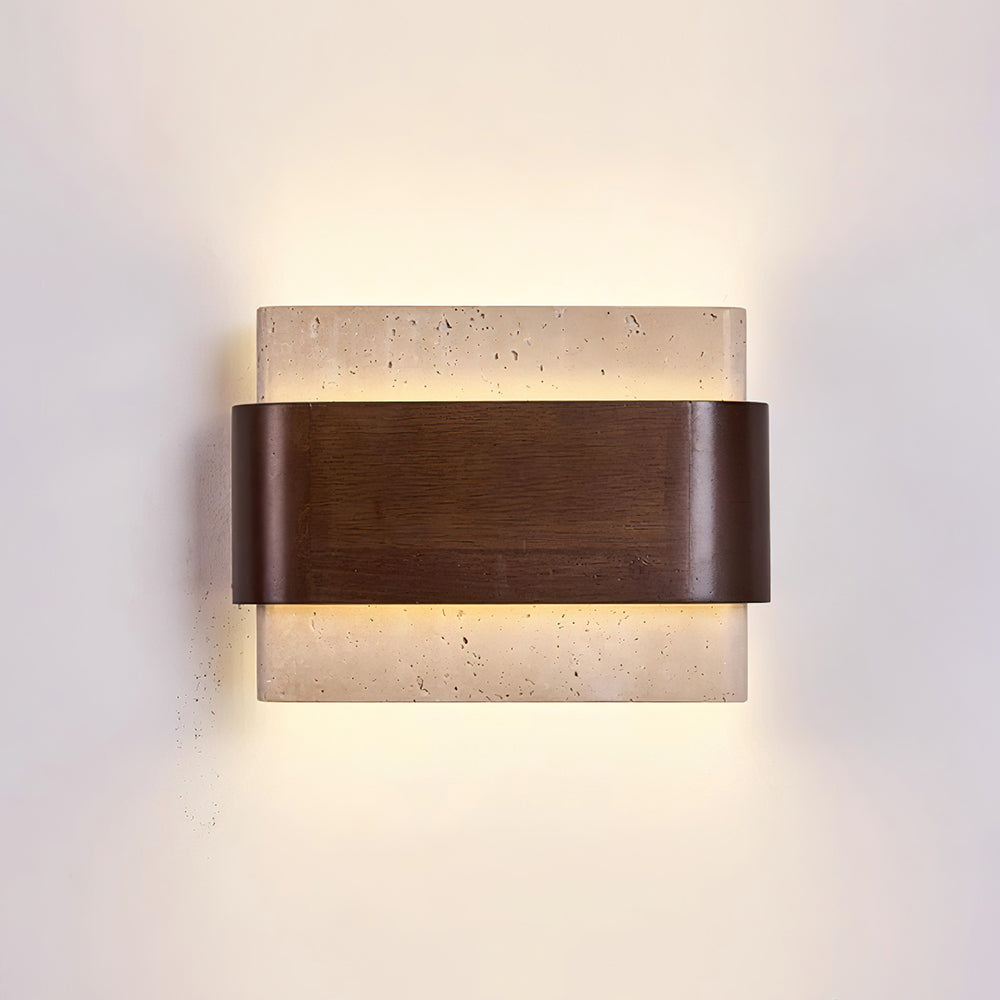 Ritta Travertine Wall Lamp Wood-finish Arc - Letslighting