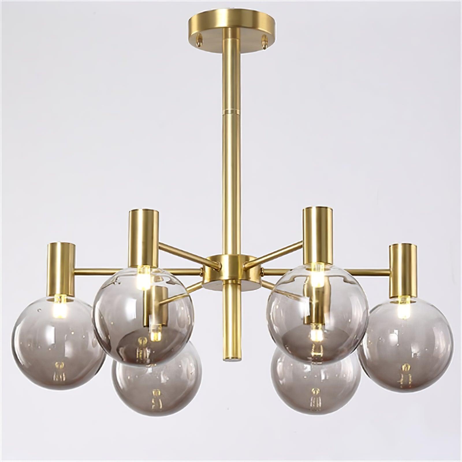 Lustra Kronleuchter Globus Glas Goldrahmen Modern-Letslighting