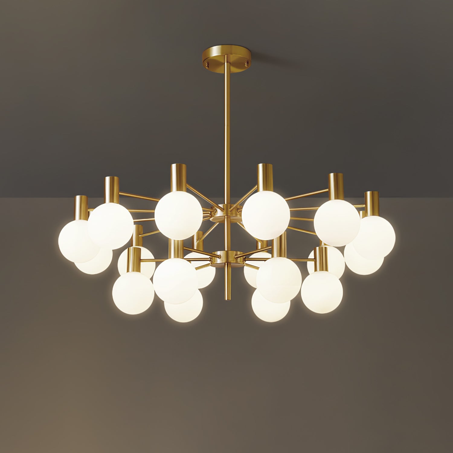 Lustra Kronleuchter Globus Glas Goldrahmen Modern-Letslighting