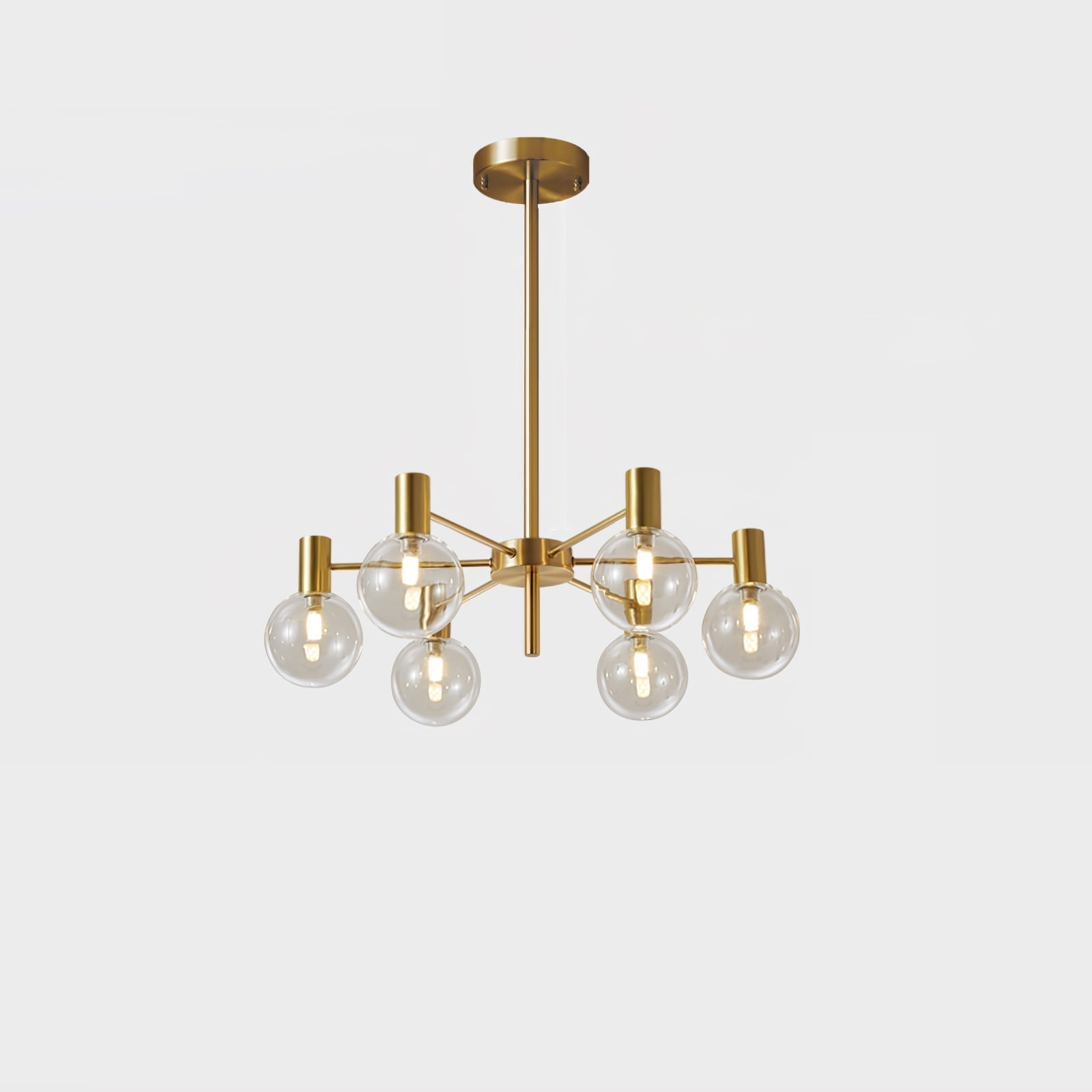 Lustra Kronleuchter Globus Glas Goldrahmen Modern-Letslighting