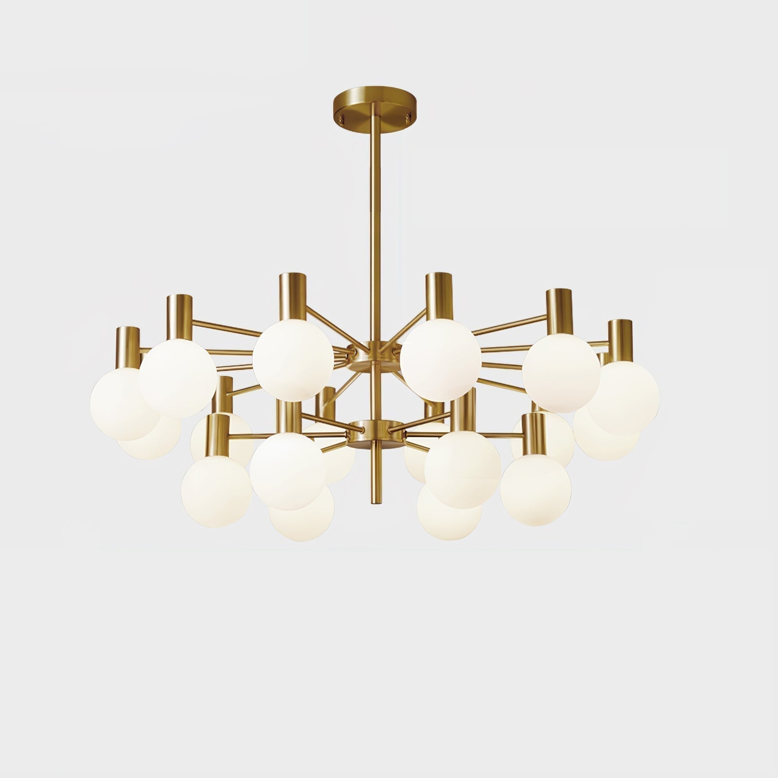 Lustra Kronleuchter Globus Glas Goldrahmen Modern-Letslighting