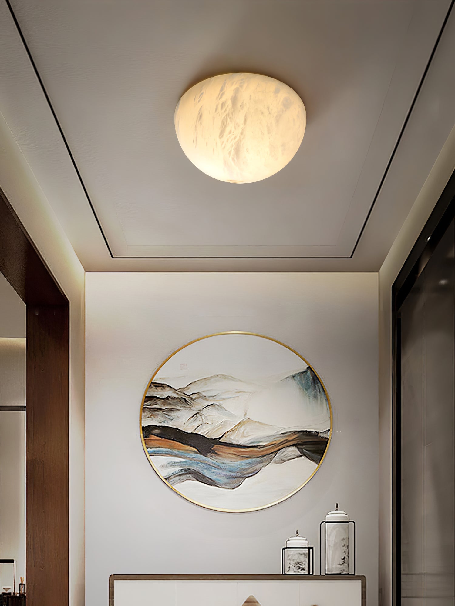Visoliel Minimalist Alabaster Ceiling Light - Neutralighting