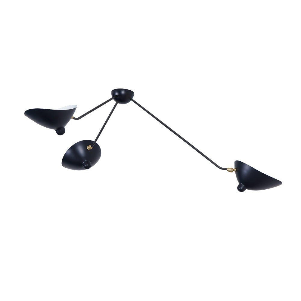 Solara Deckenleuchte dreiarmig schwarz skulptural-Letslighting