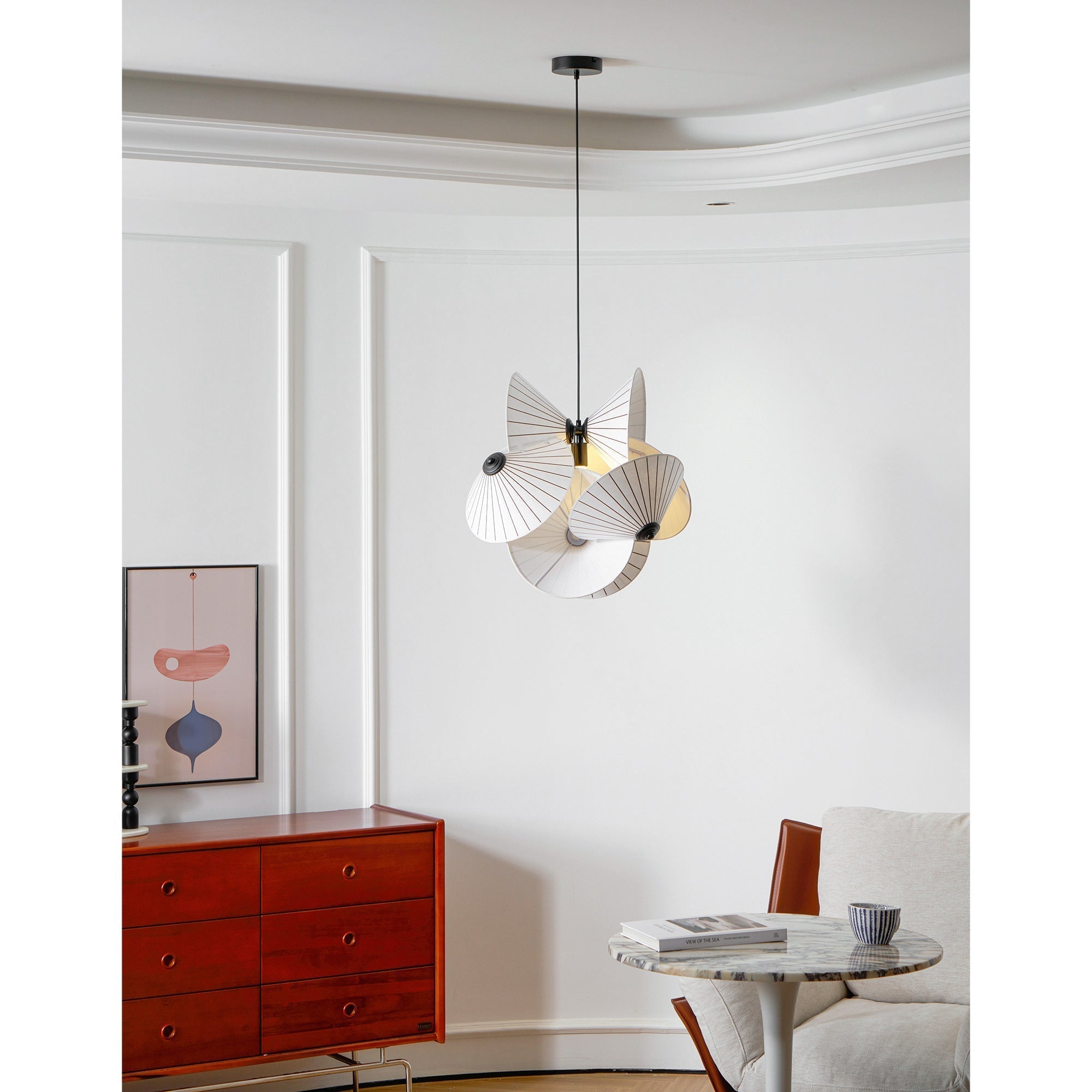 Zerinarae Blumenstoff Pendelleuchte-Letslighting