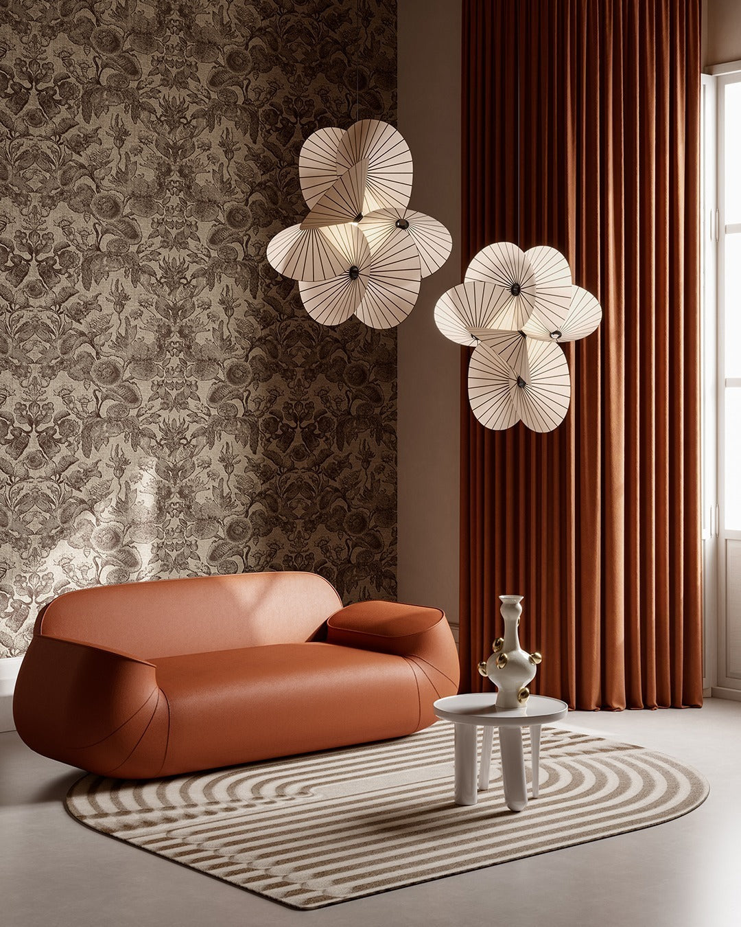 Zerinarae Blumenstoff Pendelleuchte-Letslighting