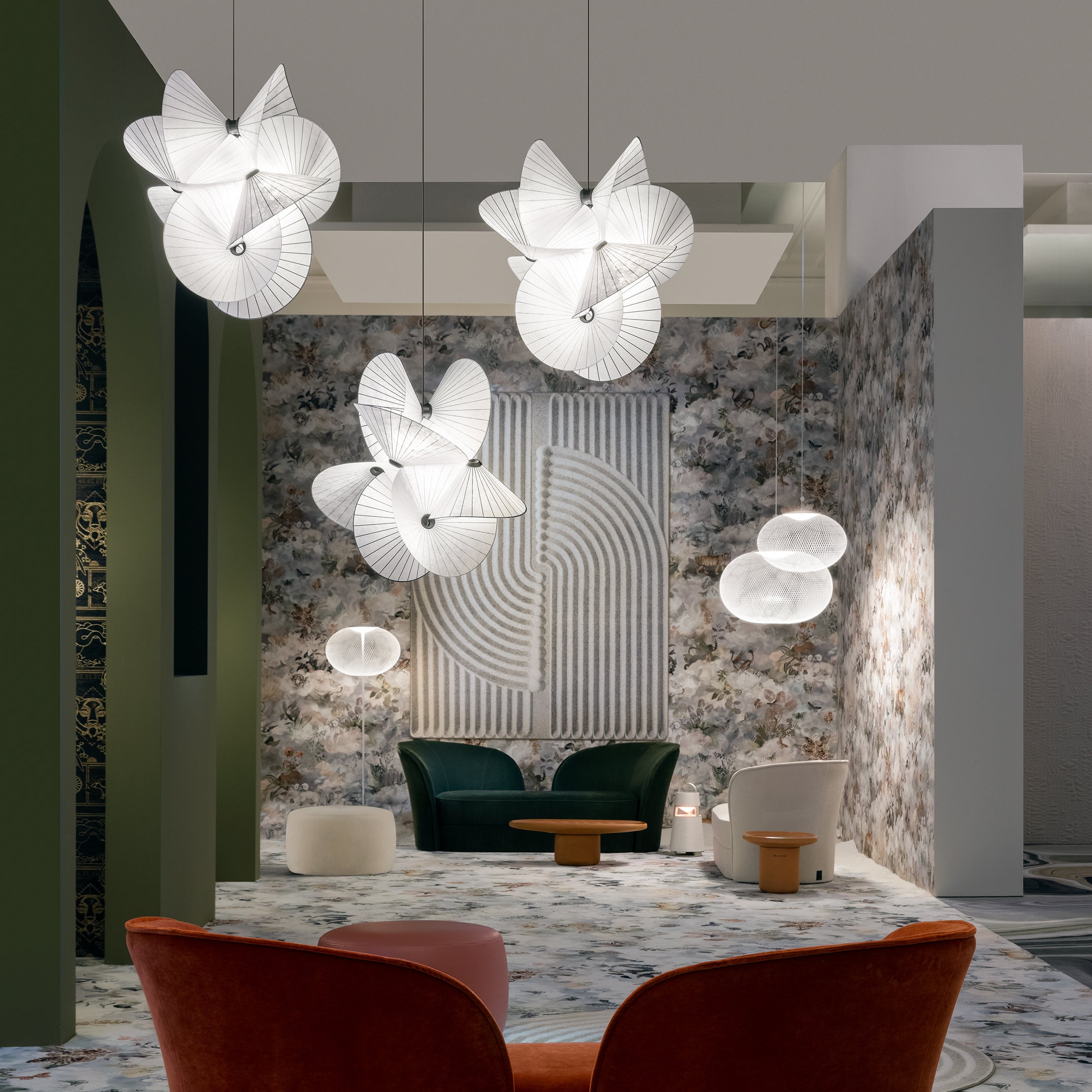 Zerinarae Blumenstoff Pendelleuchte-Letslighting