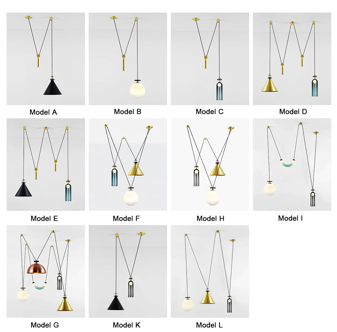 Covine Multi-Shape Adjustable Pendant Light - Letslighting