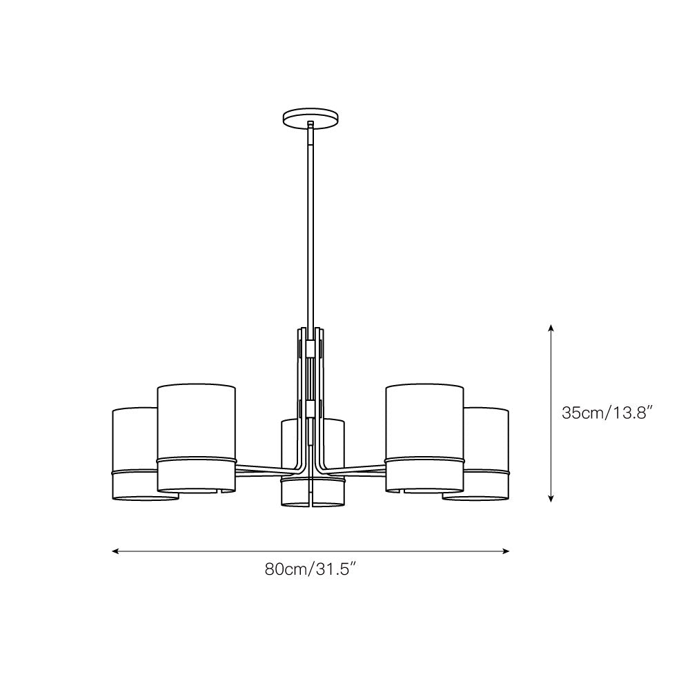 Eurvinel Messing Stoff Premium Nordisch Art Kronleuchter-Letslighting