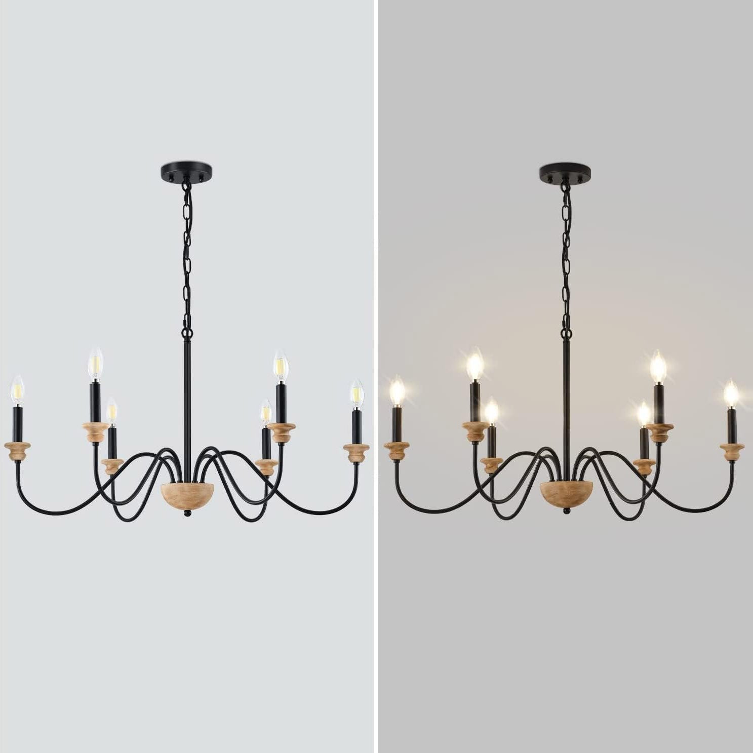 Zalaeira Traditioneller Industrieller Vintage-Kronleuchter aus Holz-Letslighting