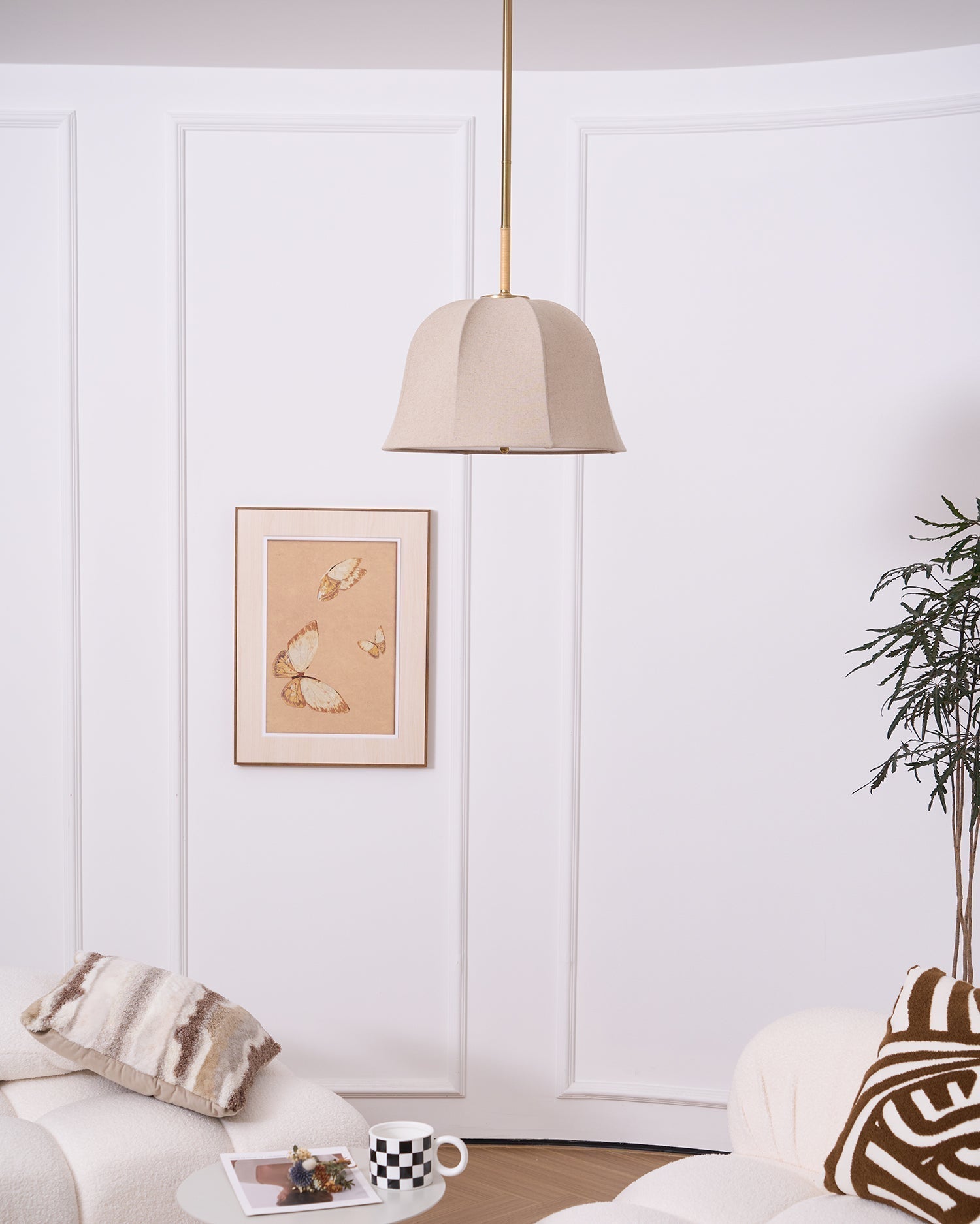 Fiora Vintage Stoff Pendelleuchte Lampe-Letslighting