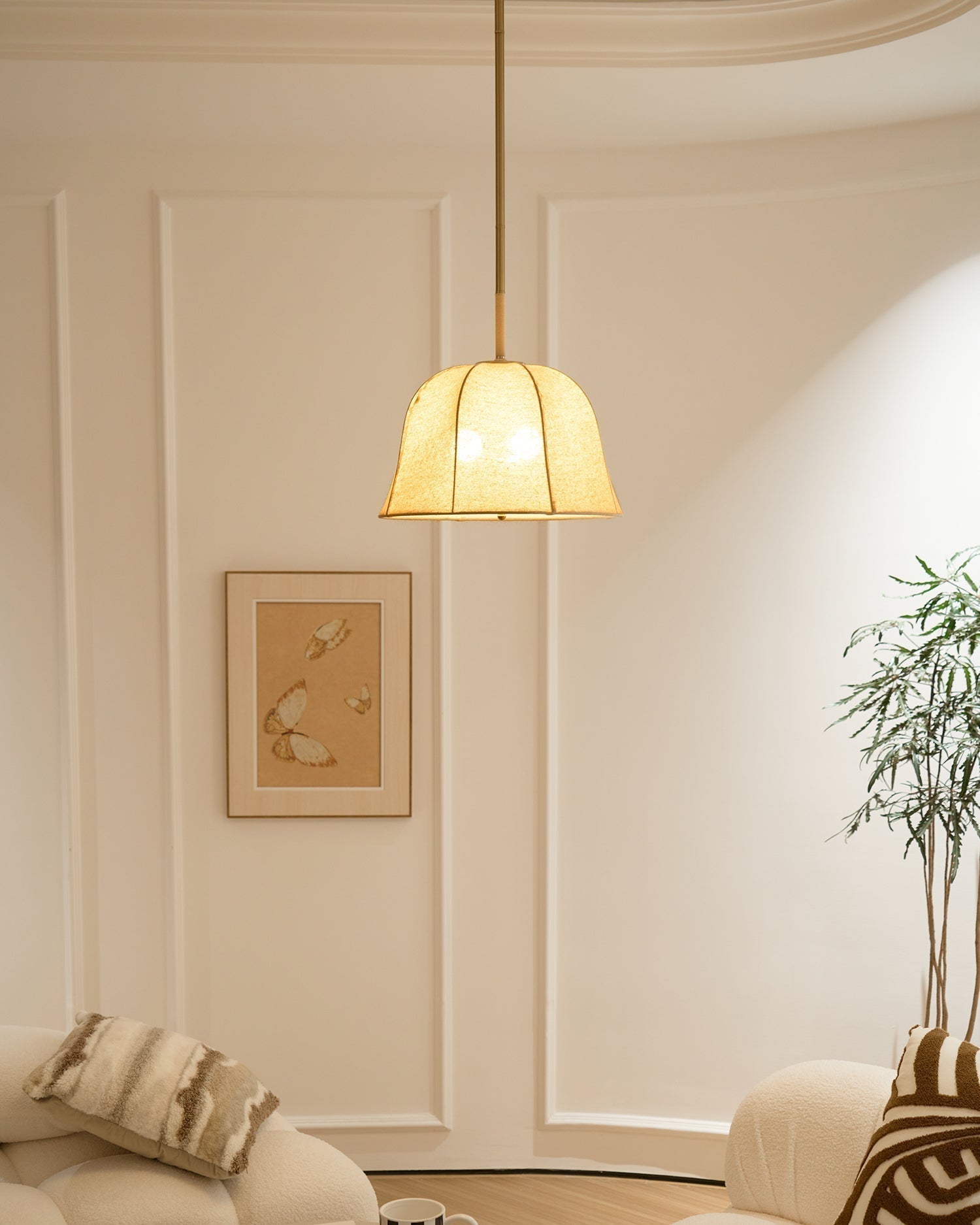 Fiora Vintage Stoff Pendelleuchte Lampe-Letslighting