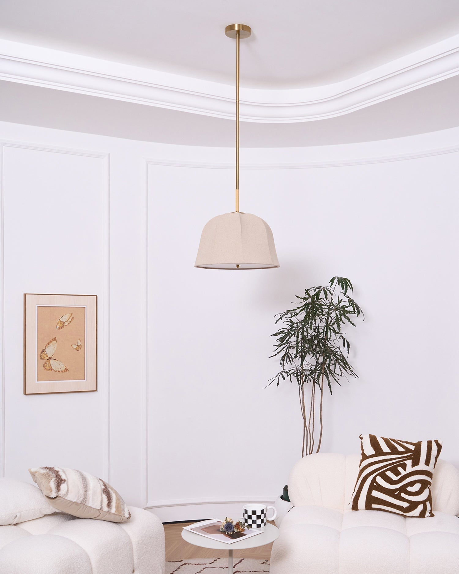 Fiora Vintage Stoff Pendelleuchte Lampe-Letslighting
