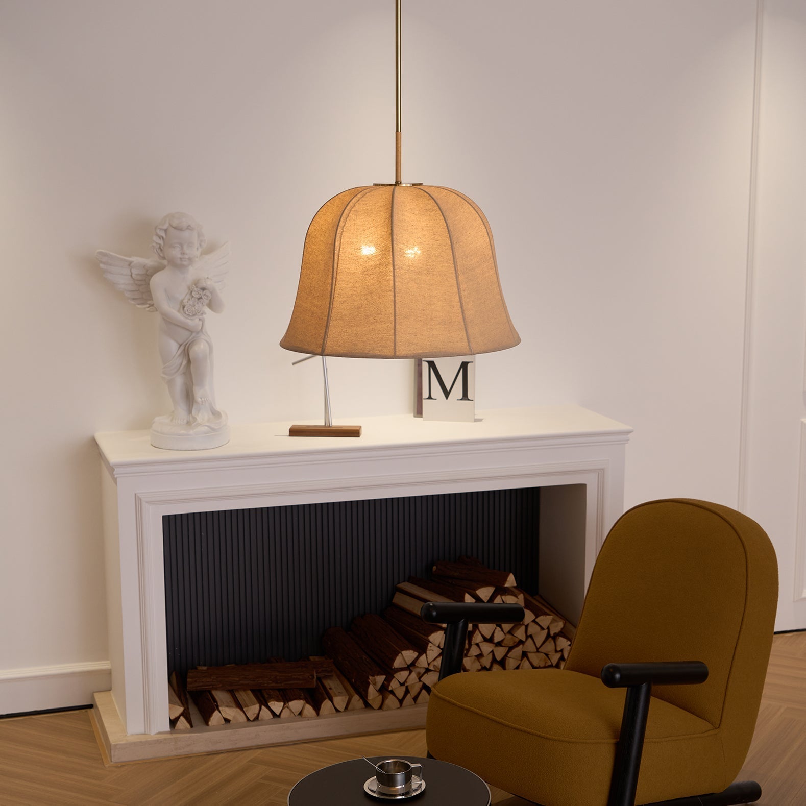 Fiora Vintage Stoff Pendelleuchte Lampe-Letslighting