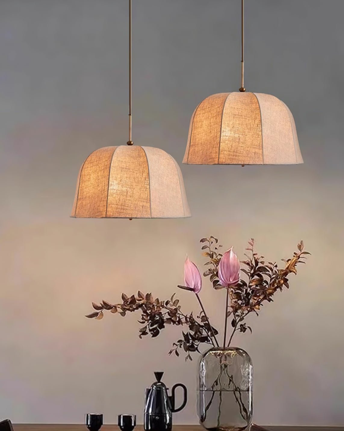 Fiora Vintage Stoff Pendelleuchte Lampe-Letslighting