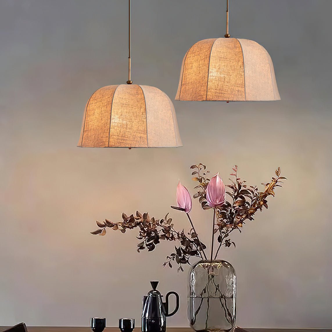 Fiora Vintage Stoff Pendelleuchte Lampe-Letslighting