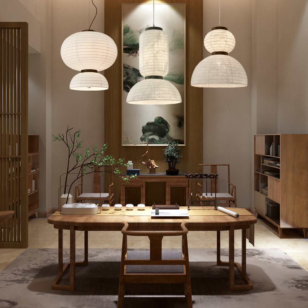 Uldoror Traditionelle Kunst Modern Seide Pendelleuchte-Letslighting