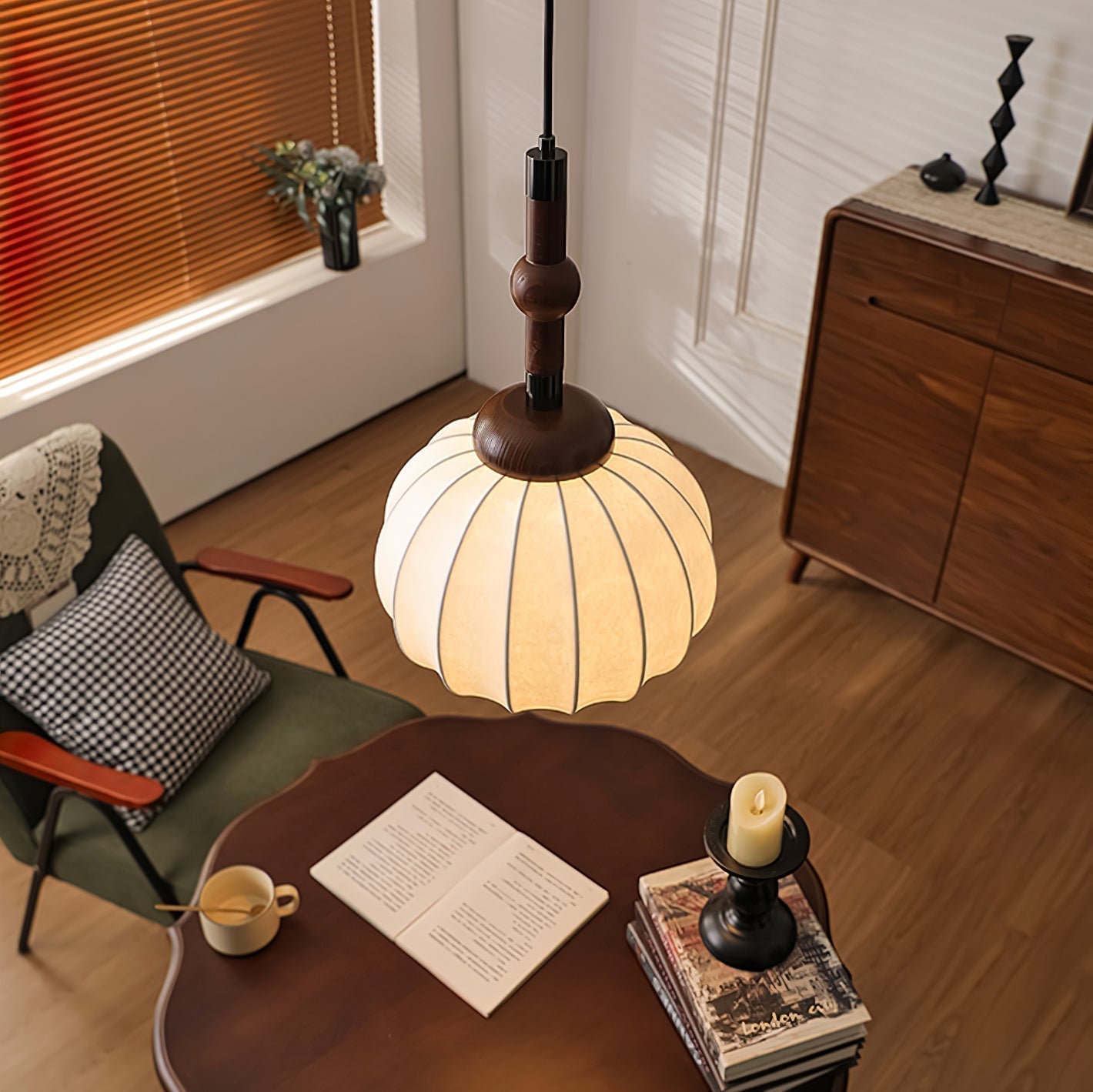 Solari Skandinavische Pendelleuchte aus Seidenholz-Letslighting