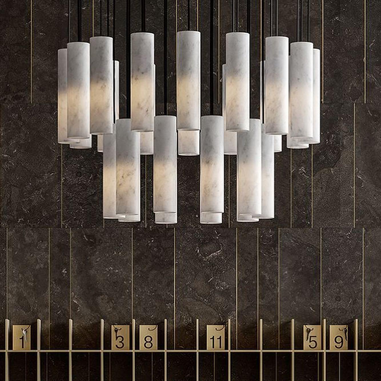 Nyxara Cluster Alabaster Pendant Light Staircase - Neutralighting