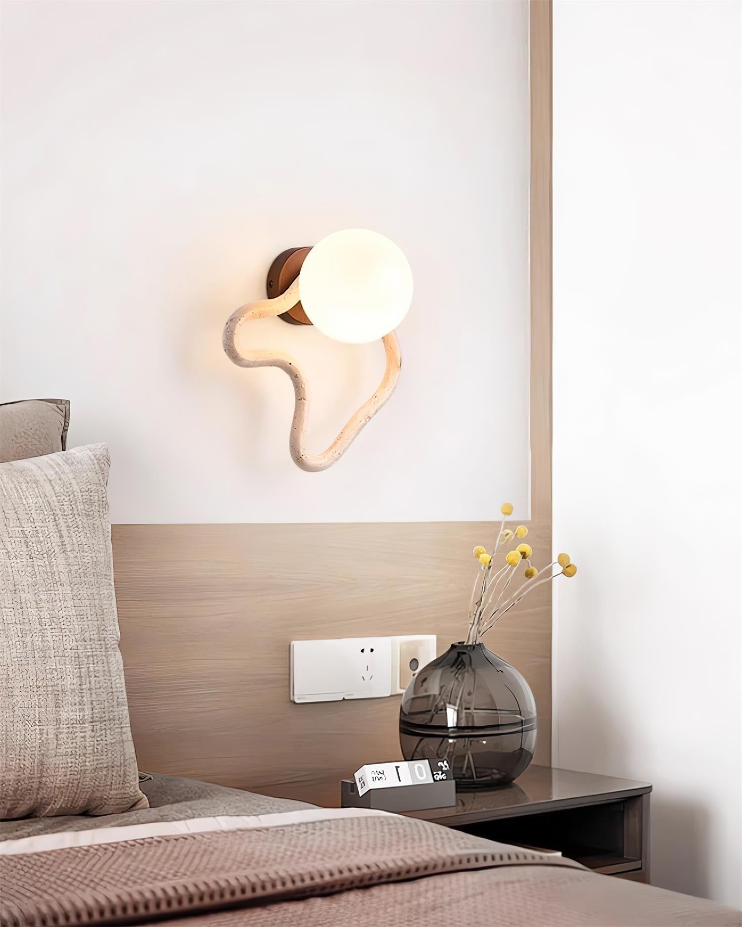 Ritta Cute Wall Lamp Travertine Wave-like - Letslighting