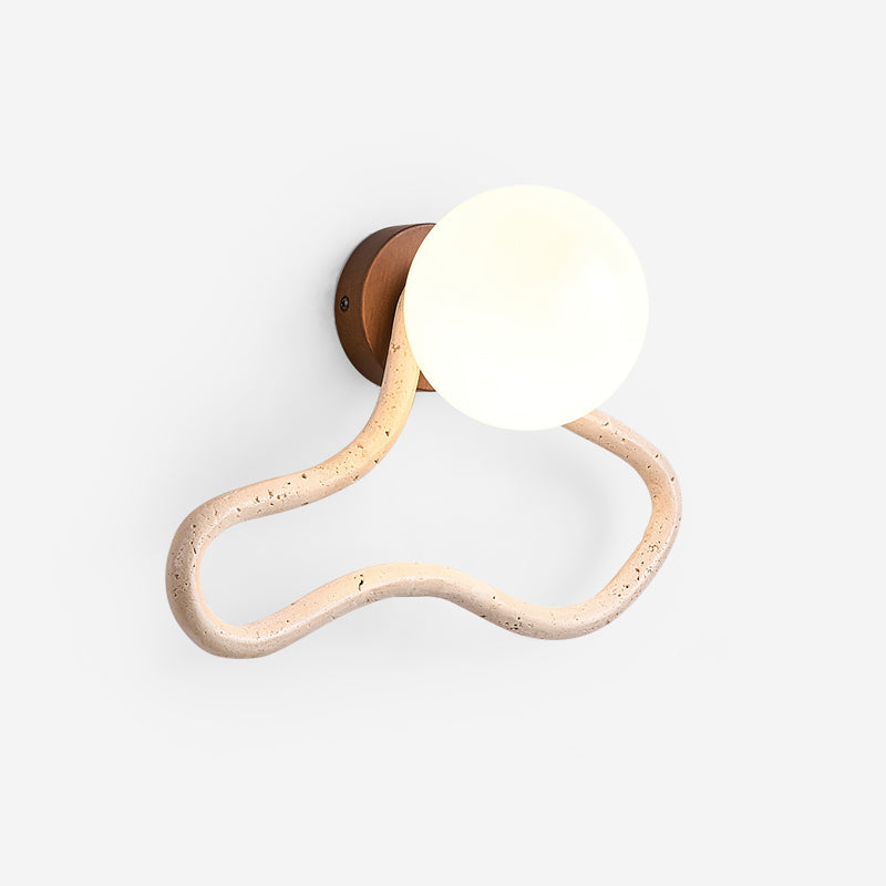 Ritta Cute Wall Lamp Travertine Wave-like - Letslighting