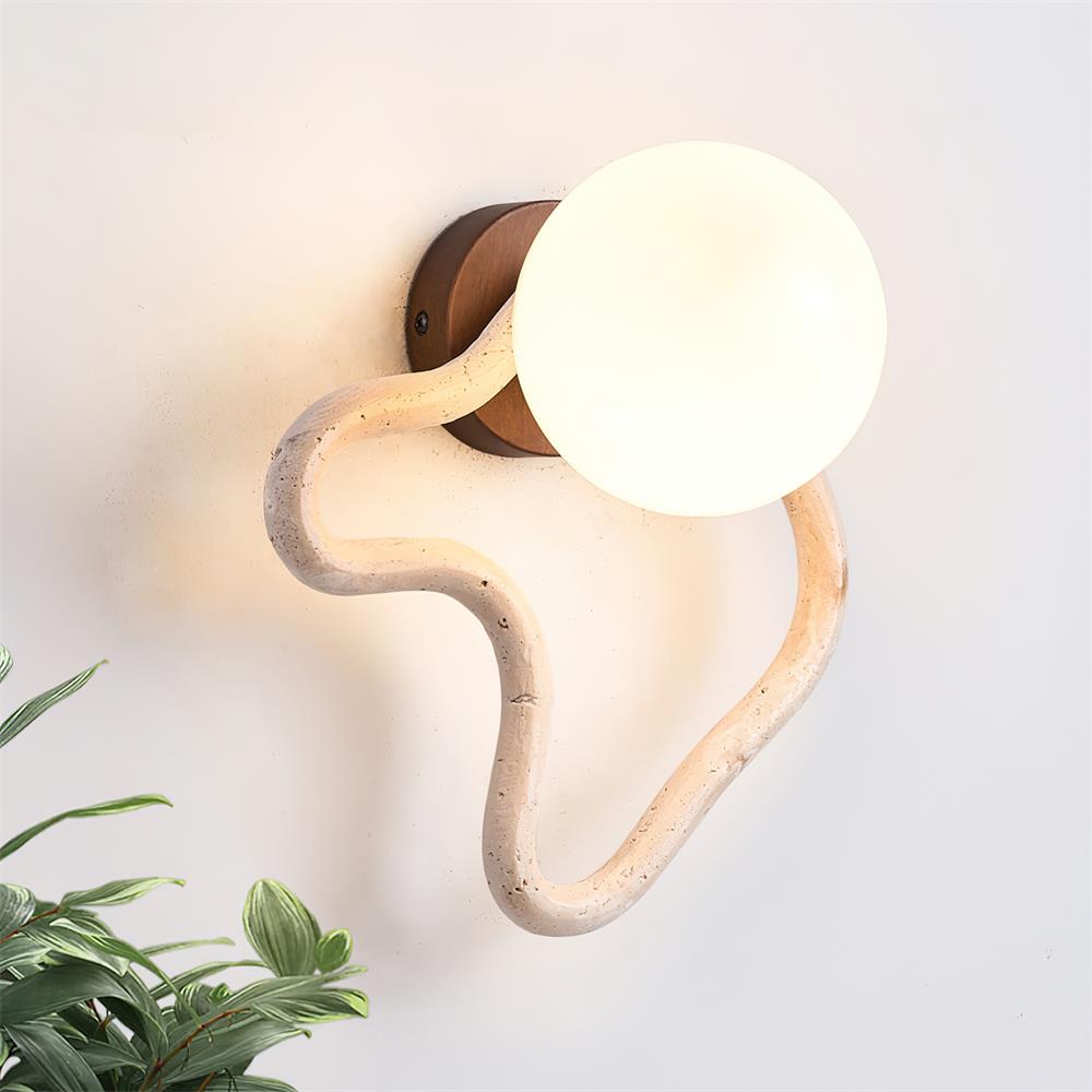 Ritta Cute Wall Lamp Travertine Wave-like - Letslighting