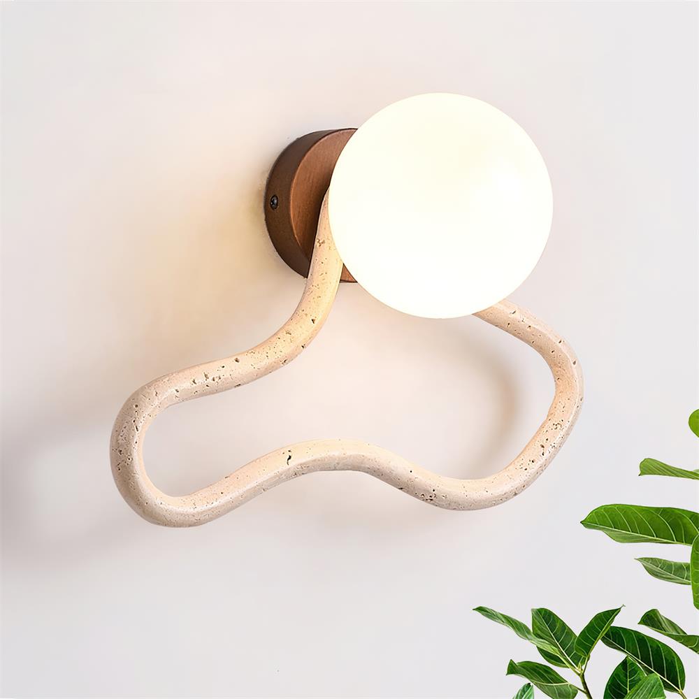 Ritta Cute Wall Lamp Travertine Wave-like - Letslighting