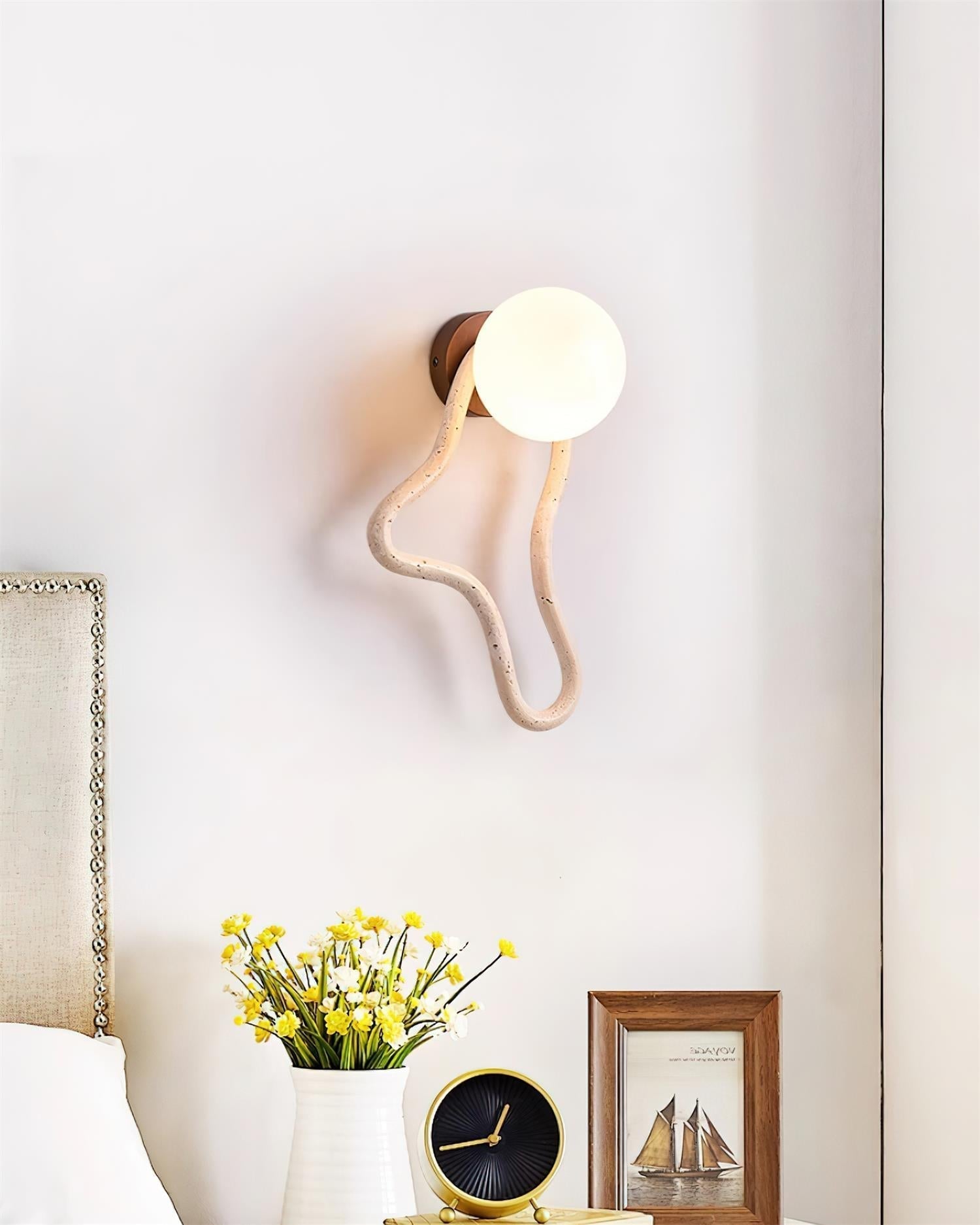 Ritta Cute Wall Lamp Travertine Wave-like - Letslighting