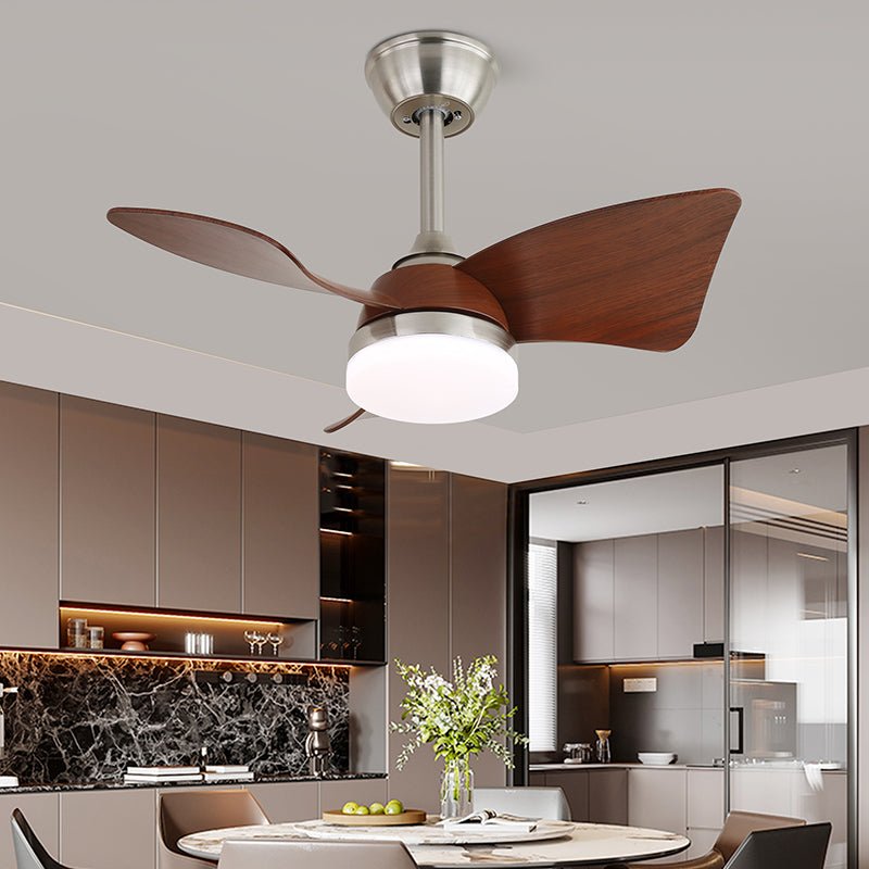Arden Minimalistischer Deckenventilator mit Licht aus schwarzem Holz aus einem anderen Blickwinkel