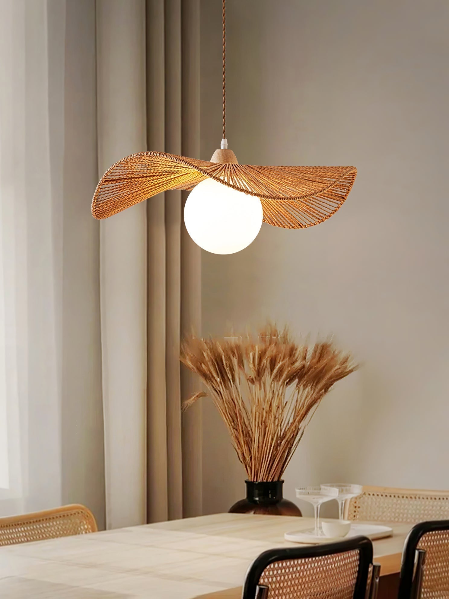 Atale Künstlerische Naturgeflochtene Pendelleuchte-Letslighting