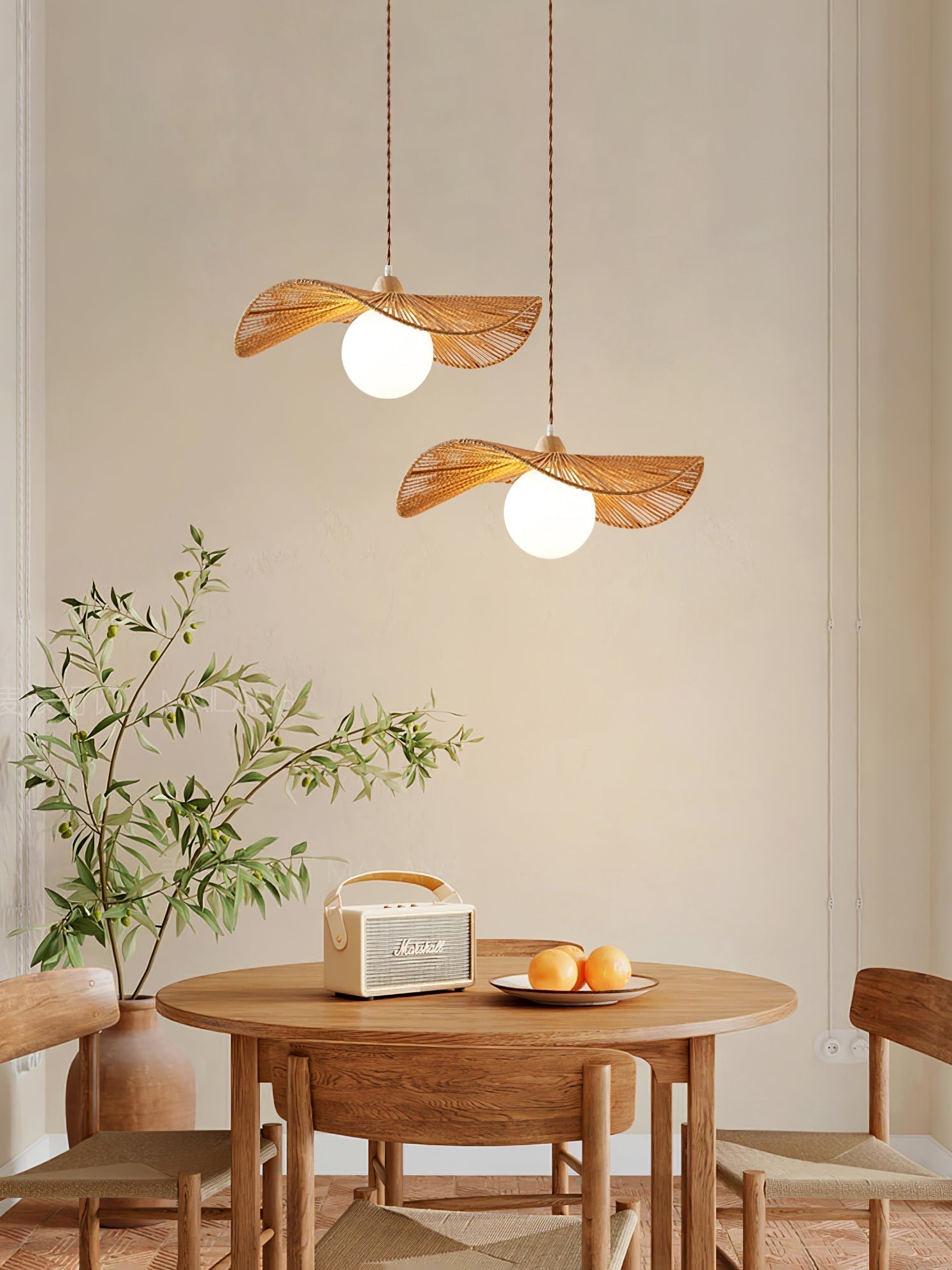 Atale Künstlerische Naturgeflochtene Pendelleuchte-Letslighting