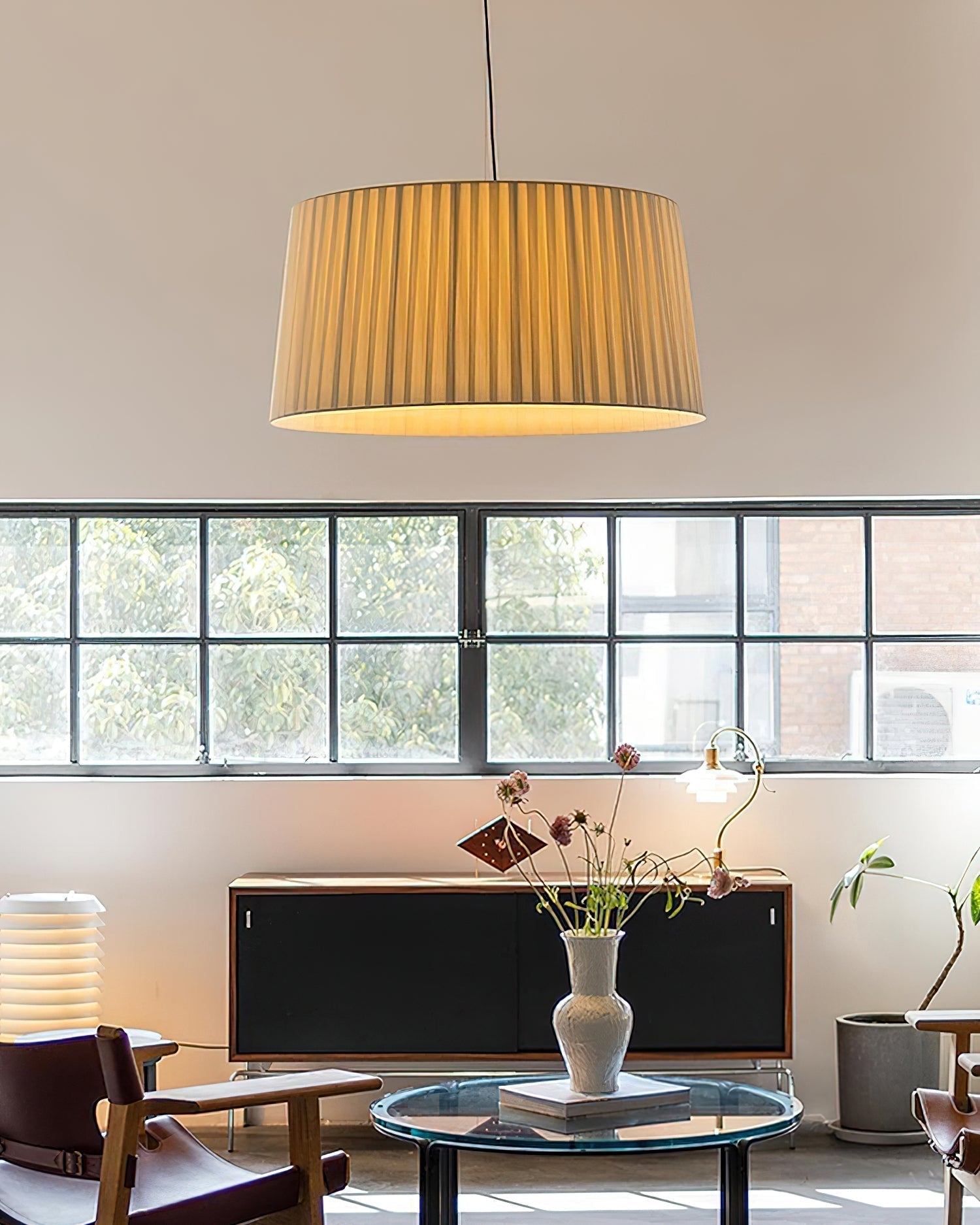 Pendelleuchte Gefalteter Stoff Trommel Minimalistisch-Letslighting