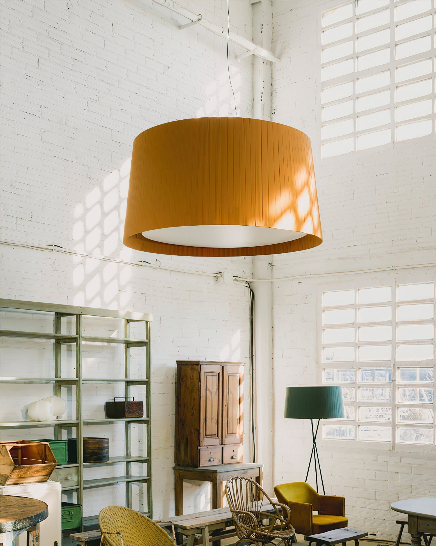 Pendelleuchte Gefalteter Stoff Trommel Minimalistisch-Letslighting