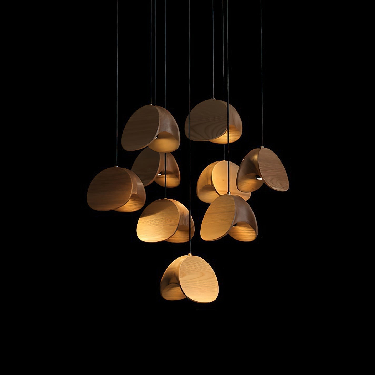 Elmiren Cluster Wood Pendant Light - Blowlighting
