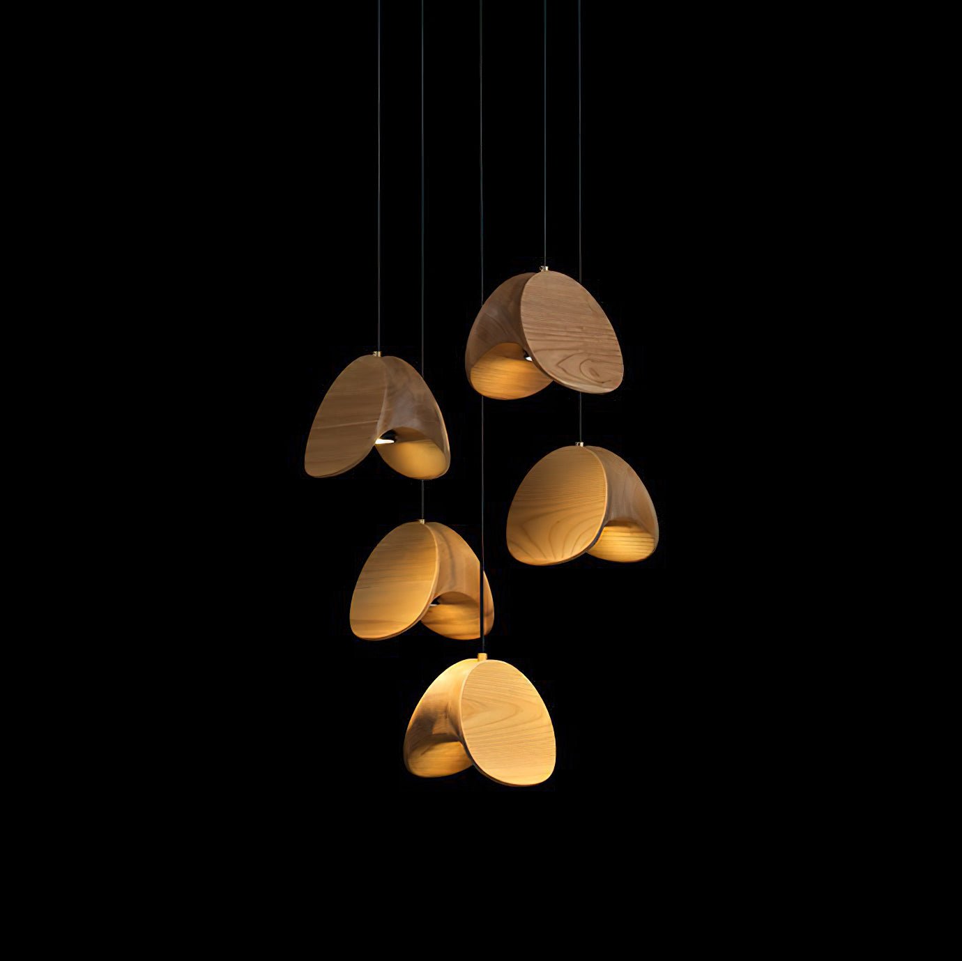 Elmiren Cluster Wood Pendant Light - Blowlighting