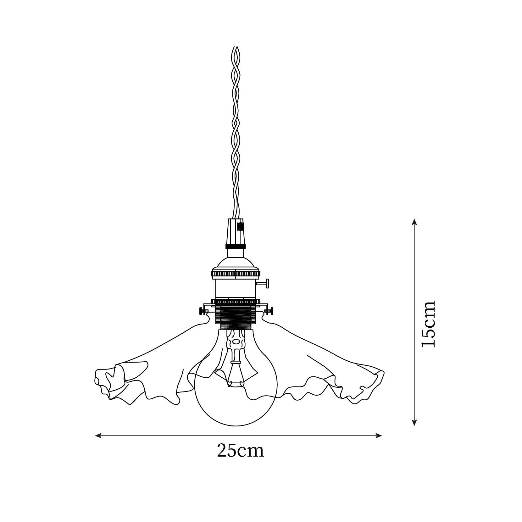 Pendelleuchte Glas Rüschen Schirm Messing Warmer-Letslighting