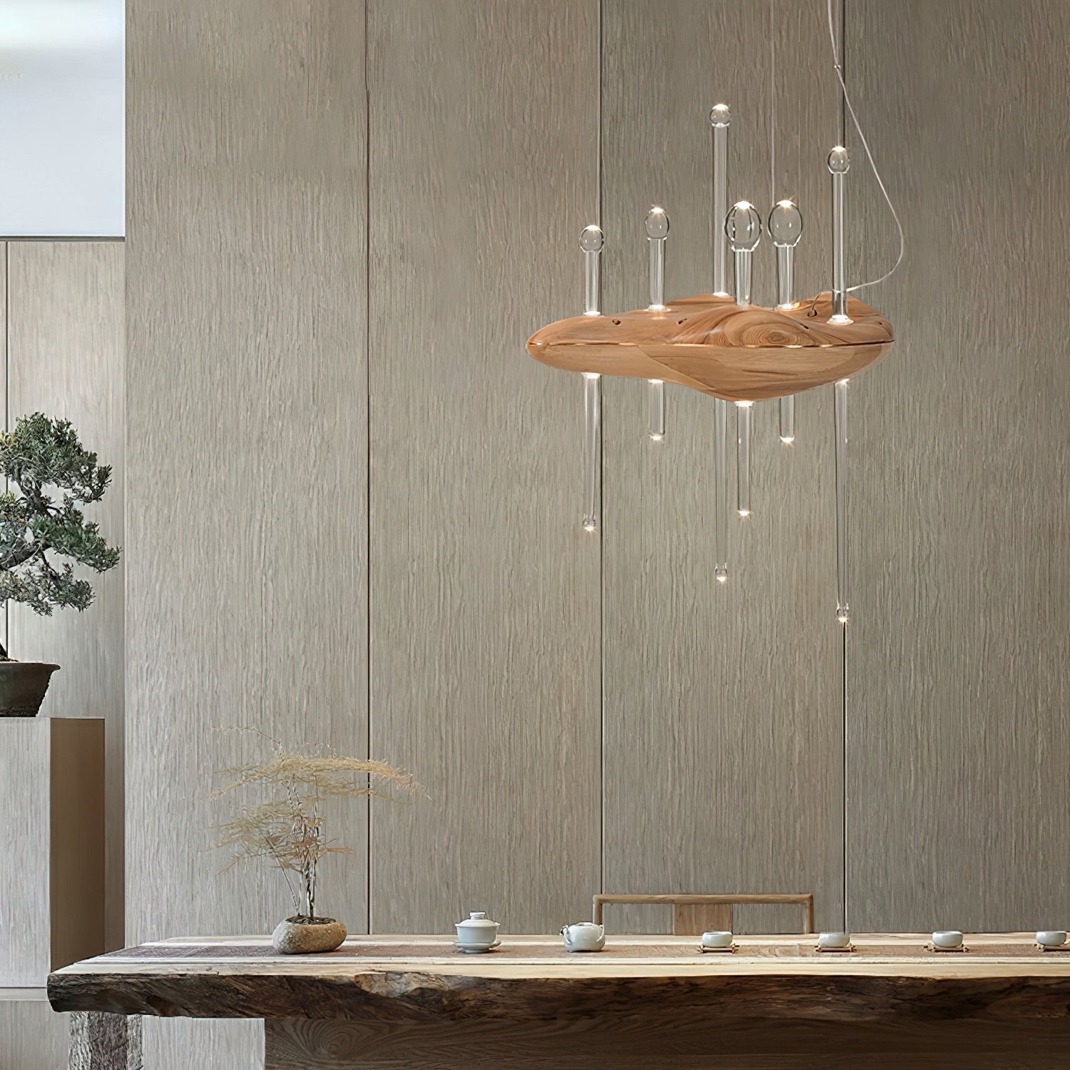 Umare Wunderliche Pendelleuchte aus Eichenglas-Letslighting