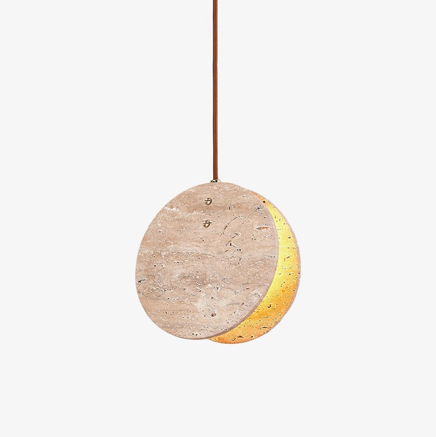 Lunarae Crescent Travertine Pendant Light - Neutralighting
