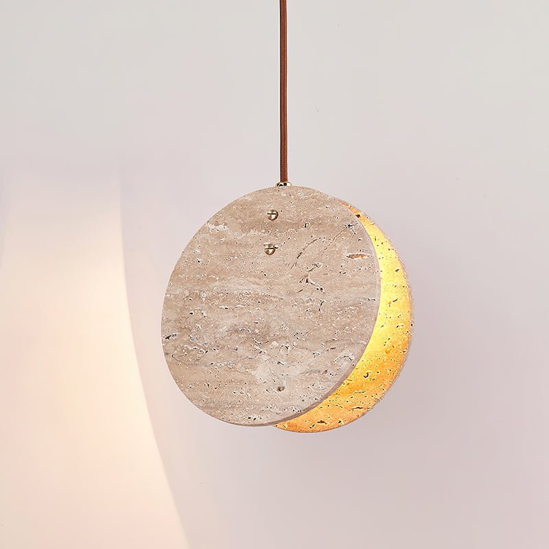 Lunarae Crescent Travertine Pendant Light - Neutralighting