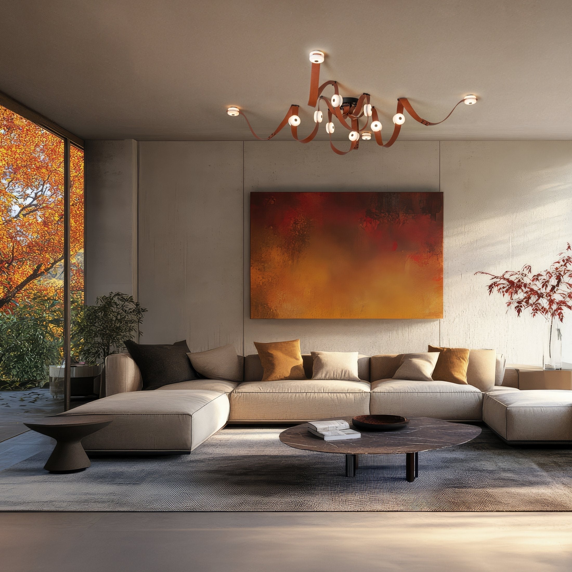 Elraearis Modern Minimalist LED Leather Alabaster Chandelier - Letslighting