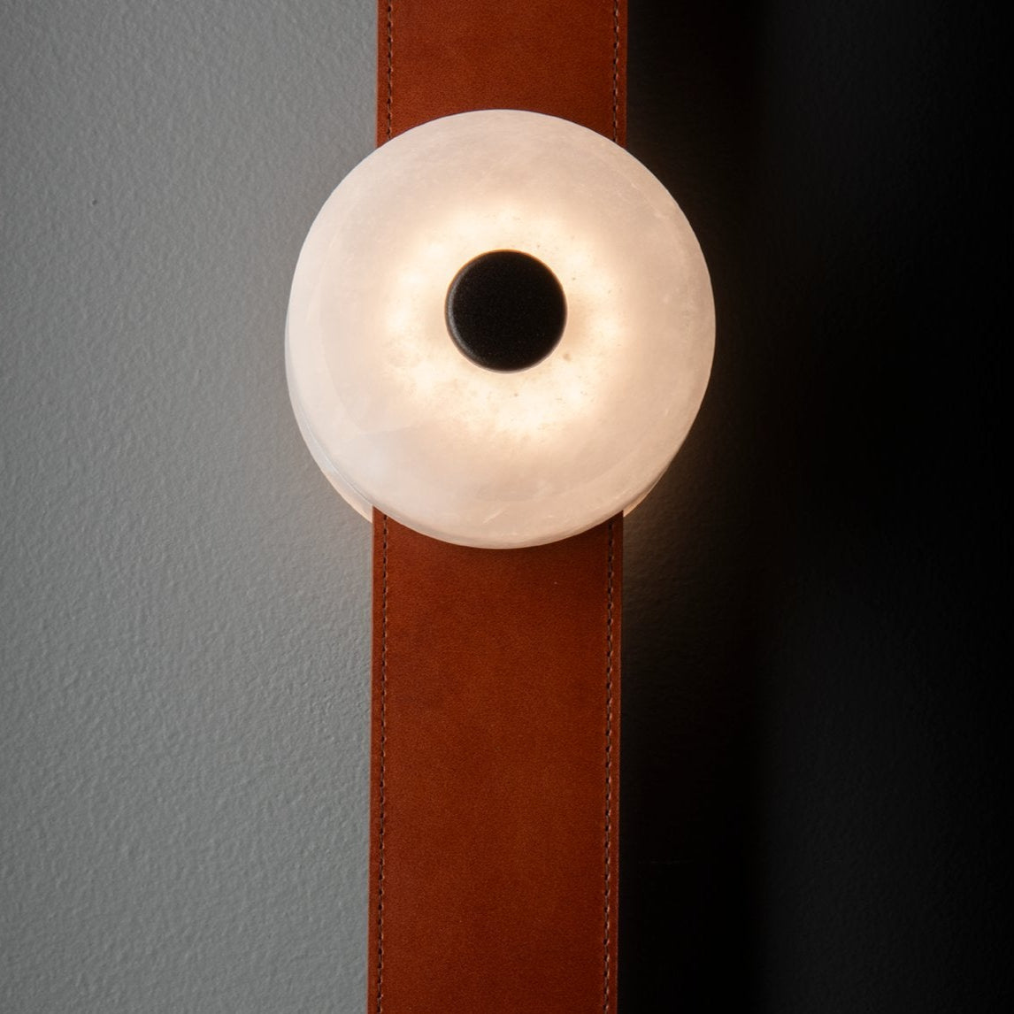 Evsore Modern Minimalist LED Leather Alabaster Sconce Wall Lamp - Letslighting