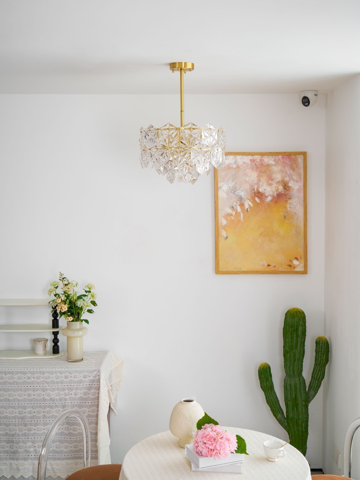 Lustra Kronleuchter Schneeflocke Glas Gold-Letslighting