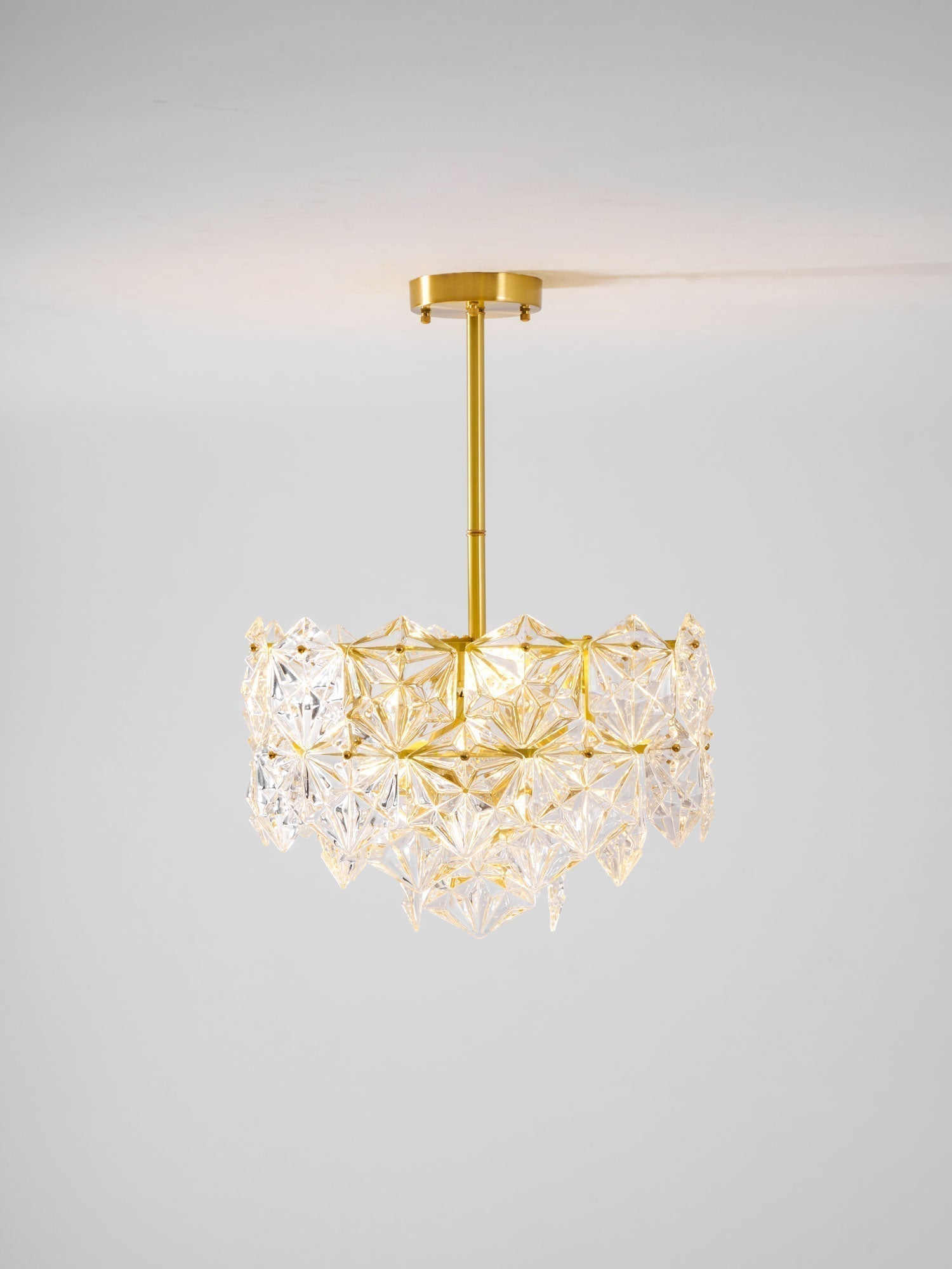 Lustra Kronleuchter Schneeflocke Glas Gold-Letslighting